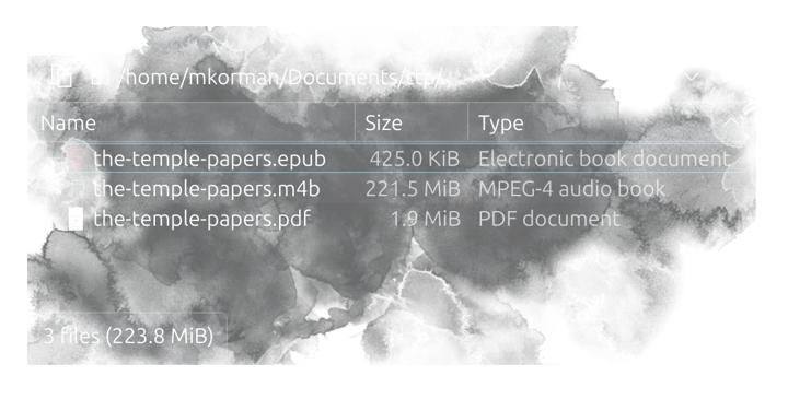 Screenshot of 3 files