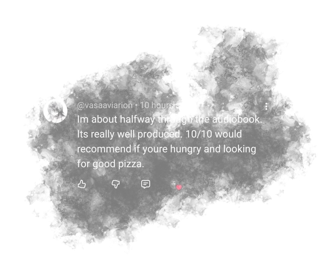 Reader comment about the audiobook