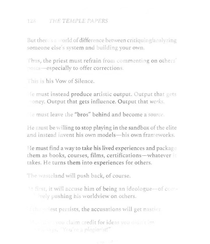 Fragment of text about the priest saying NO